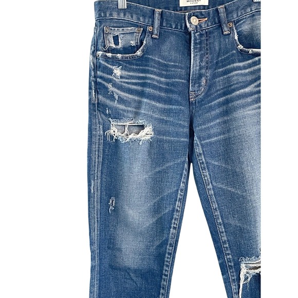 MOUSSY VINTAGE Women Blue Distressed Ripped Cropped Jeans Size 27 - Picture 9 of 15